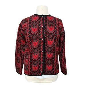 Vintage Womens Wool‎ Knitted Cardigan Open Front Button Sweater